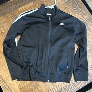 Black and white adidas track jacket size small